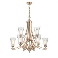 Natalie 32 in. 9-Light Modern Gold Chandelier Light with Clear Seeded Shade by Millennium Lighting 9 Natalie 32 in. 9-Light Modern Gold Chandelier Light with Clear Seeded Shade by Millennium Lighting -Millennium Lighting Shop modern gold millennium lighting chandeliers 1469 mg 44 1000
