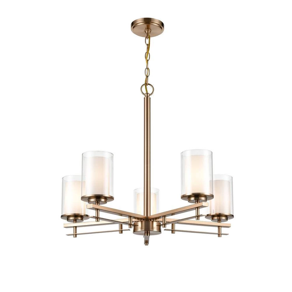 26 in. 5-Light Modern Gold Chandelier by Millennium Lighting 3 26 in. 5-Light Modern Gold Chandelier by Millennium Lighting - Image 3