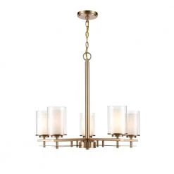 26 in. 5-Light Modern Gold Chandelier by Millennium Lighting
