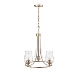 Ashford 3-Light 18 in. Modern Gold Hardwired Chandelier (1-Pack) by Millennium Lighting