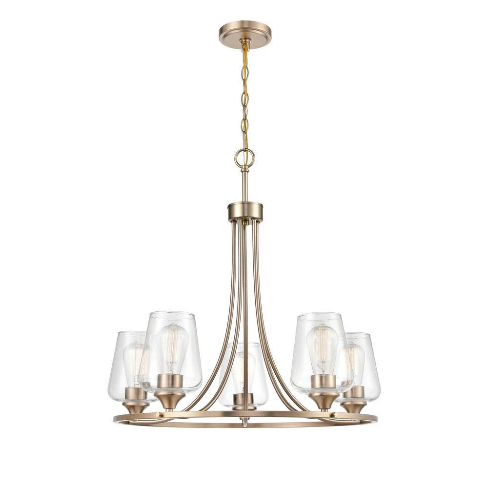 Ashford 5-Light 25 in. Modern Gold Hardwired Chandelier (1-Pack) by Millennium Lighting 3 Ashford 5-Light 25 in. Modern Gold Hardwired Chandelier (1-Pack) by Millennium Lighting - Image 3