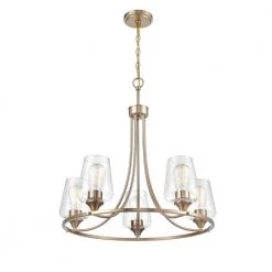 Ashford 5-Light 25 in. Modern Gold Hardwired Chandelier (1-Pack) by Millennium Lighting