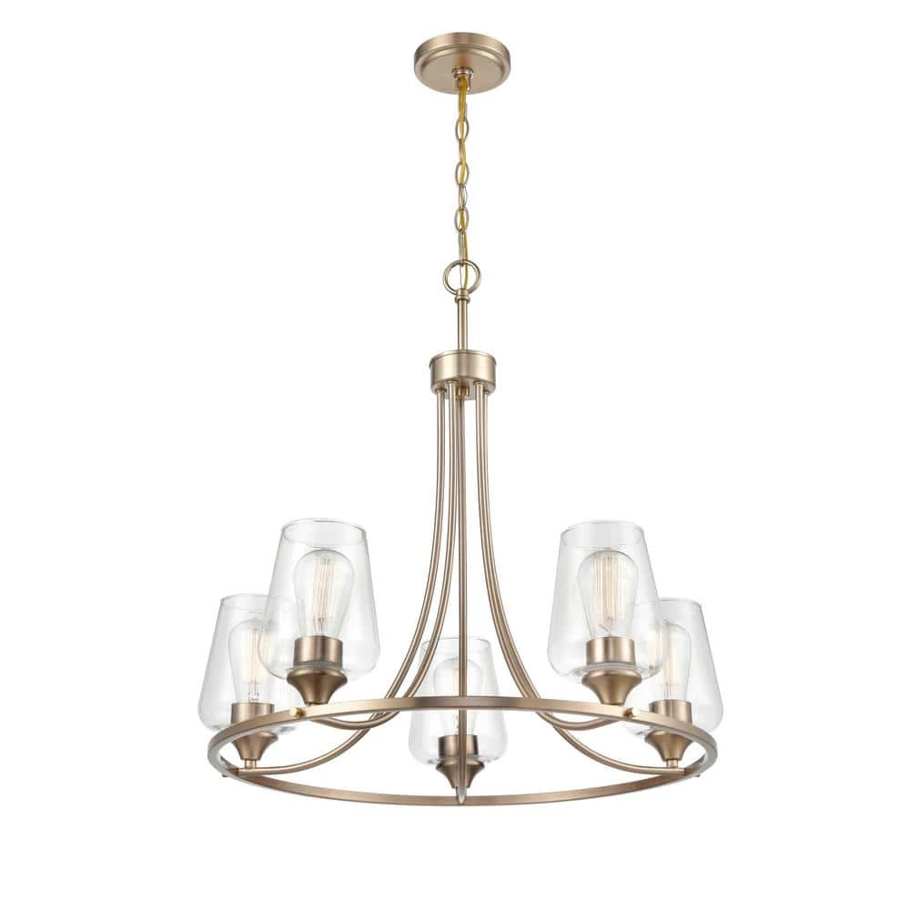 Ashford 5-Light 25 in. Modern Gold Hardwired Chandelier (1-Pack) by Millennium Lighting 1 Ashford 5-Light 25 in. Modern Gold Hardwired Chandelier (1-Pack) by Millennium Lighting
