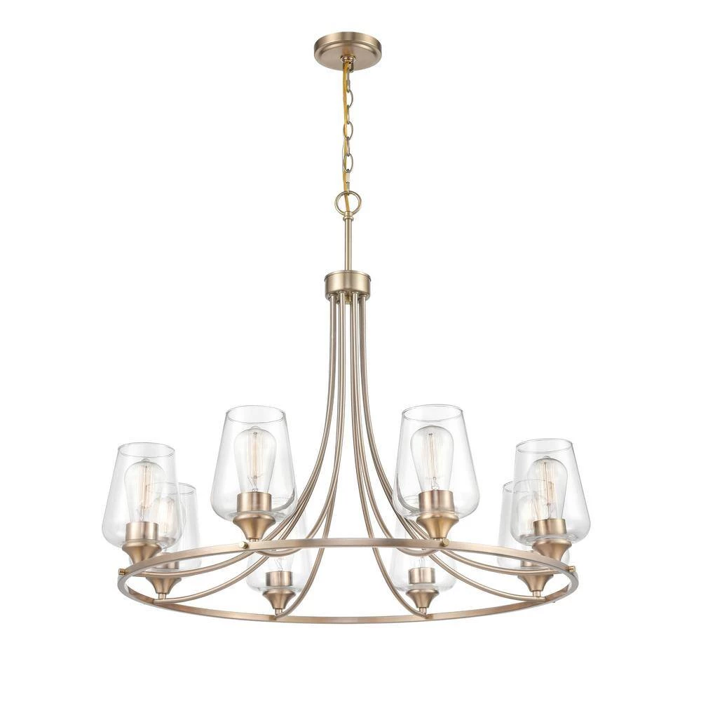 Ashford 8-Light 32 in. Modern Gold Hardwired Chandelier (1-Pack) by Millennium Lighting 3 Ashford 8-Light 32 in. Modern Gold Hardwired Chandelier (1-Pack) by Millennium Lighting - Image 3