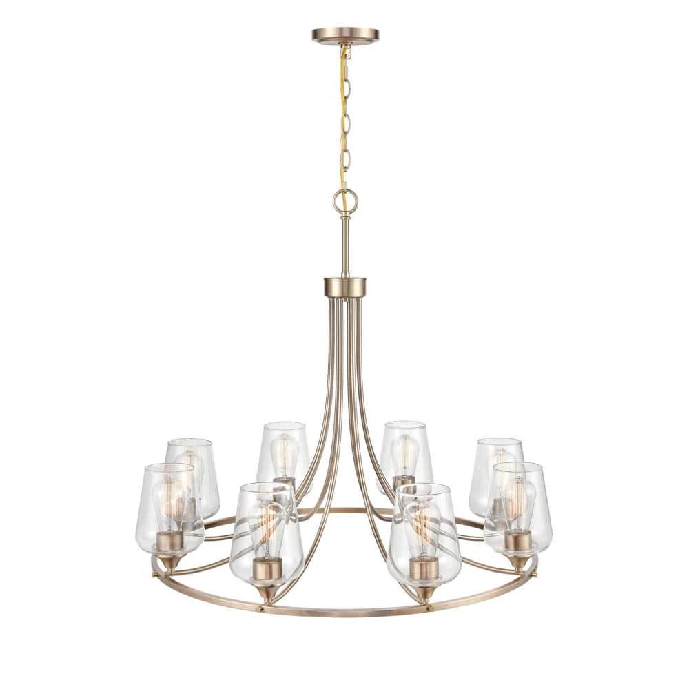 Ashford 8-Light 32 in. Modern Gold Hardwired Chandelier (1-Pack) by Millennium Lighting 1 Ashford 8-Light 32 in. Modern Gold Hardwired Chandelier (1-Pack) by Millennium Lighting