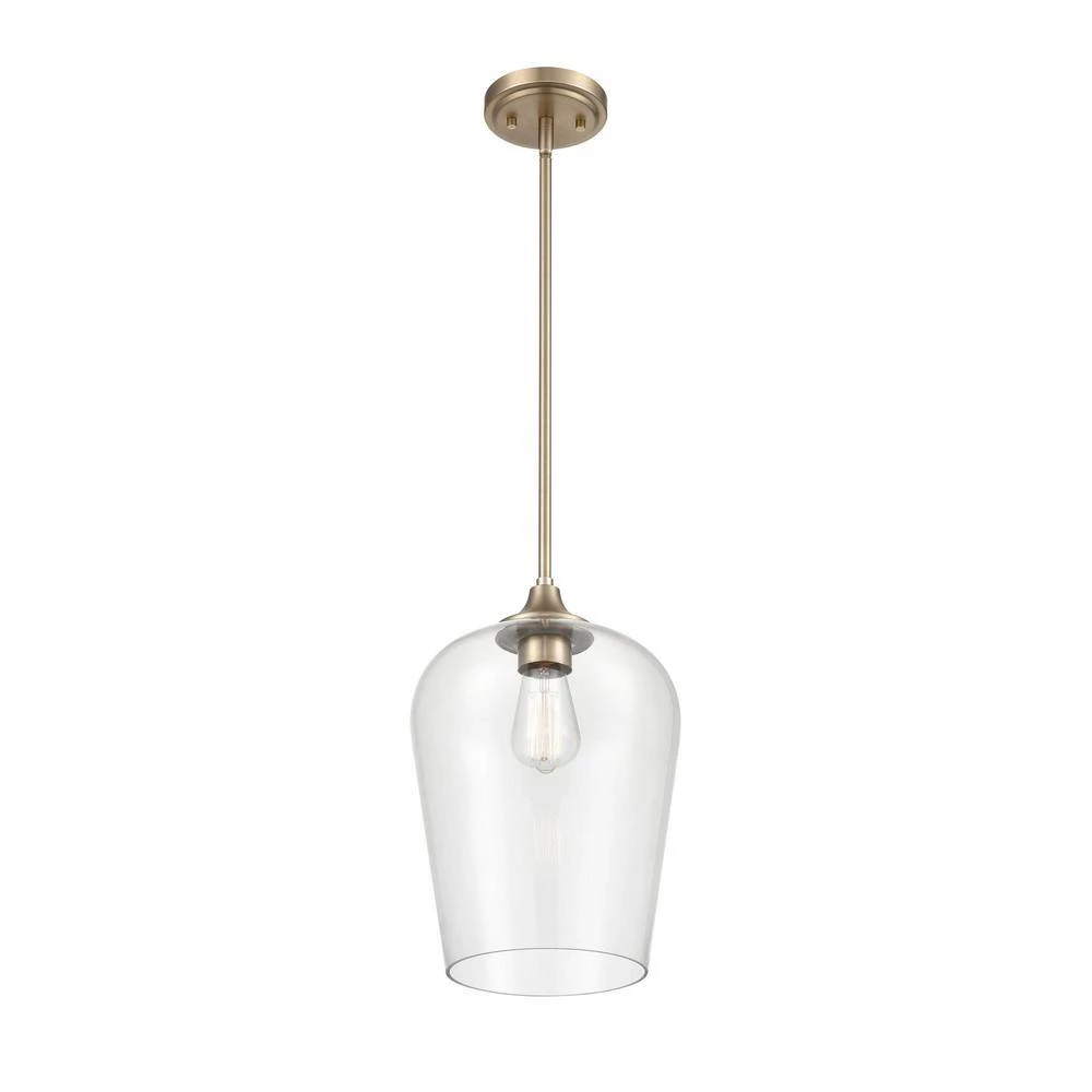 Ashford 10 in. 1-Light 10 in. Modern Gold Pendant-Light with Clear Glass Shade by Millennium Lighting 4 Ashford 10 in. 1-Light 10 in. Modern Gold Pendant-Light with Clear Glass Shade by Millennium Lighting - Image 4