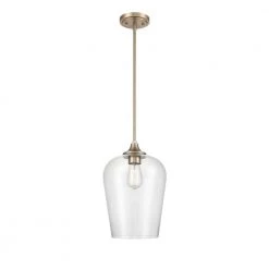 Ashford 10 in. 1-Light 10 in. Modern Gold Pendant-Light with Clear Glass Shade by Millennium Lighting