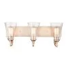 Natalie 24 in. 3-Light Modern Gold Bathroom Vanity Light with Clear Seeded Shade by Millennium Lighting