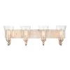 Natalie 32 in. 4-Light Modern Gold Bathroom Vanity Light with Clear Seeded Shade by Millennium Lighting