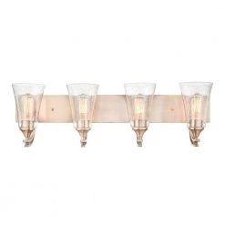 Natalie 32 in. 4-Light Modern Gold Bathroom Vanity Light with Clear Seeded Shade by Millennium Lighting -Millennium Lighting Shop modern gold millennium lighting vanity lighting 1494 mg c3 1000