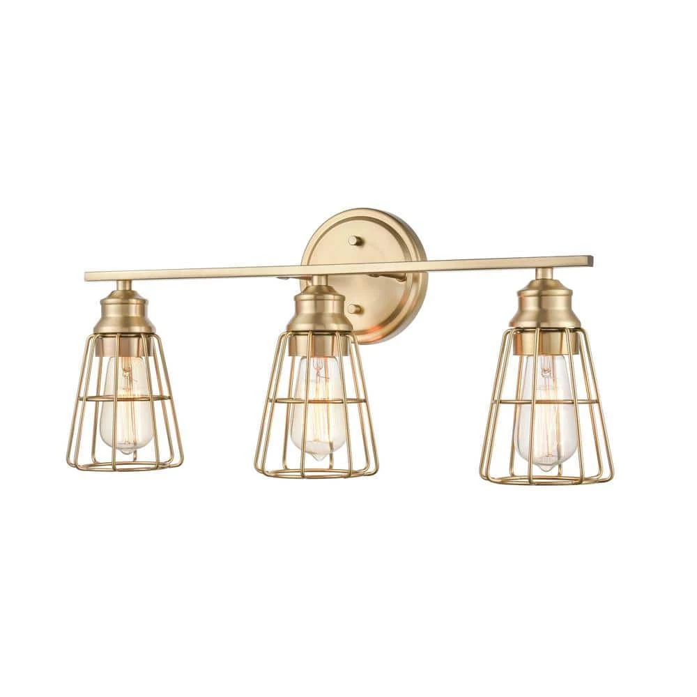 23 in. 3-Light Modern Gold Vanity Light by Millennium Lighting 1 23 in. 3-Light Modern Gold Vanity Light by Millennium Lighting
