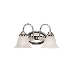 2-Light Chrome Vanity Light with Faux Alabaster Glass by Millennium Lighting