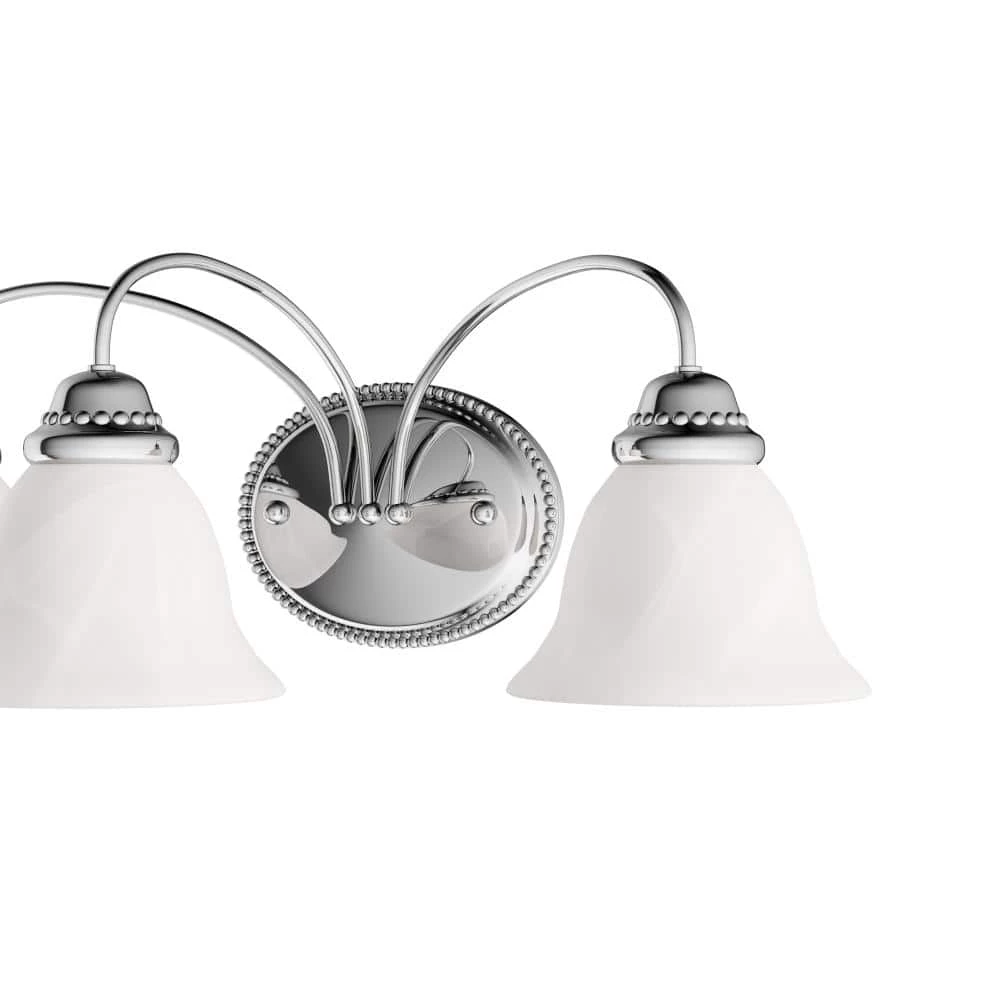 3-Light Chrome Vanity Light with Faux Alabaster Glass by Millennium Lighting 3 3-Light Chrome Vanity Light with Faux Alabaster Glass by Millennium Lighting - Image 3