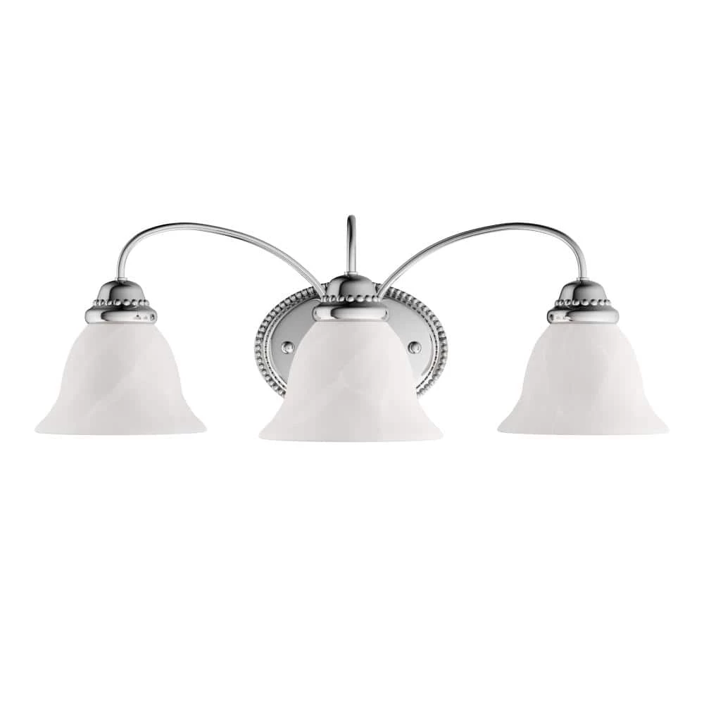 3-Light Chrome Vanity Light with Faux Alabaster Glass by Millennium Lighting 2 3-Light Chrome Vanity Light with Faux Alabaster Glass by Millennium Lighting - Image 2