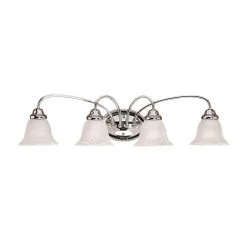 4-Light Chrome Vanity Light with Faux Alabaster Glass by Millennium Lighting
