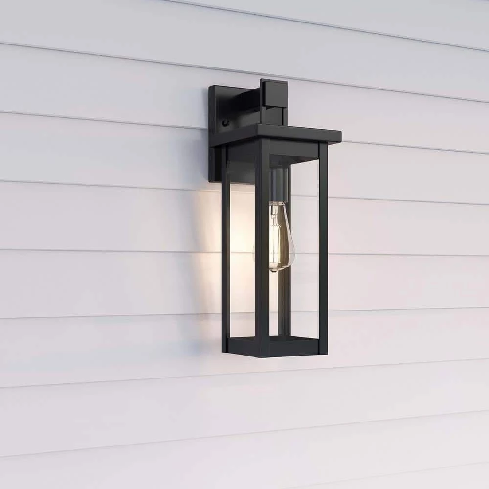 1-Light Powder Coat Black Outdoor Wall-Light Sconce with Clear Glass by Millennium Lighting 3 1-Light Powder Coat Black Outdoor Wall-Light Sconce with Clear Glass by Millennium Lighting - Image 3