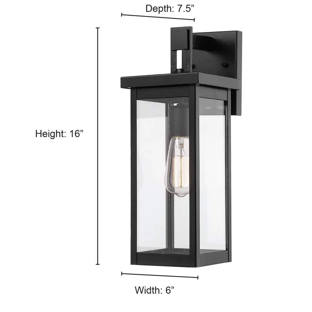 1-Light Powder Coat Black Outdoor Wall-Light Sconce with Clear Glass by Millennium Lighting 4 1-Light Powder Coat Black Outdoor Wall-Light Sconce with Clear Glass by Millennium Lighting - Image 4