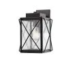 12 in. 1-Light Powder Coat Black Outdoor Wall-Light Sconce with Clear Glass by Millennium Lighting