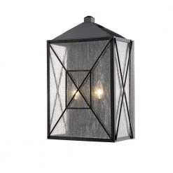 13 in. 2-Light Powder Coat Black Outdoor Wall Sconce by Millennium Lighting