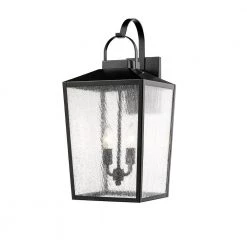 12 in. 2-Light Powder Coat Black Outdoor Sconce by Millennium Lighting