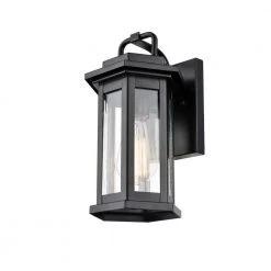 1-Light 12 in. Powder Coat Black Outdoor Wall Sconce by Millennium Lighting