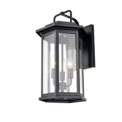 3-Light 18.25 in. Powder Coat Black Outdoor Wall Sconce by Millennium Lighting