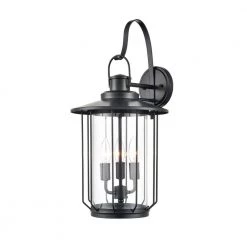 11 in. 3-Light Powder Coat Black Outdoor Wall Lantern by Millennium Lighting