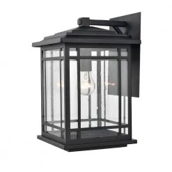 Armington 1-Light 9 in. Powder Coat Black Hardwired Outdoor Wall Lantern Sconce (1-Pack) by Millennium Lighting -Millennium Lighting Shop powder coat black millennium lighting outdoor sconces 4152 pbk 44 1000