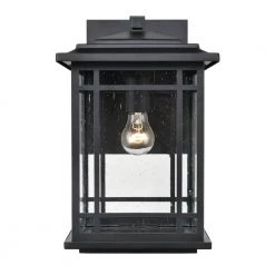 Armington 1-Light 9 in. Powder Coat Black Hardwired Outdoor Wall Lantern Sconce (1-Pack) by Millennium Lighting