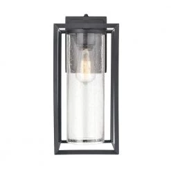 Wheatland 1-Light 9 in. Powder Coat Black Hardwired Outdoor Wall Lantern Sconce (1-Pack) by Millennium Lighting