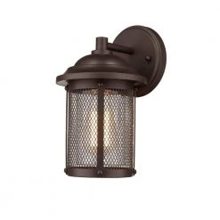 1-Light 9 in. Powder Coat Bronze Outdoor Sconce by Millennium Lighting