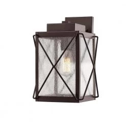 12 in. 1-Light Powder Coat Bronze Outdoor Wall-Light Sconce with Clear Glass by Millennium Lighting