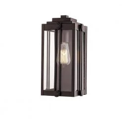 13 in. 1-Light Powder Coat Bronze Outdoor Wall-Light Sconce with Clear Glass by Millennium Lighting