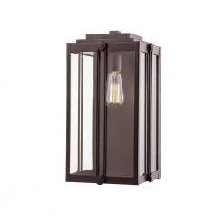 17 in. 1-Light Powder Coat Bronze Outdoor Wall-Light Sconce with Clear Glass by Millennium Lighting