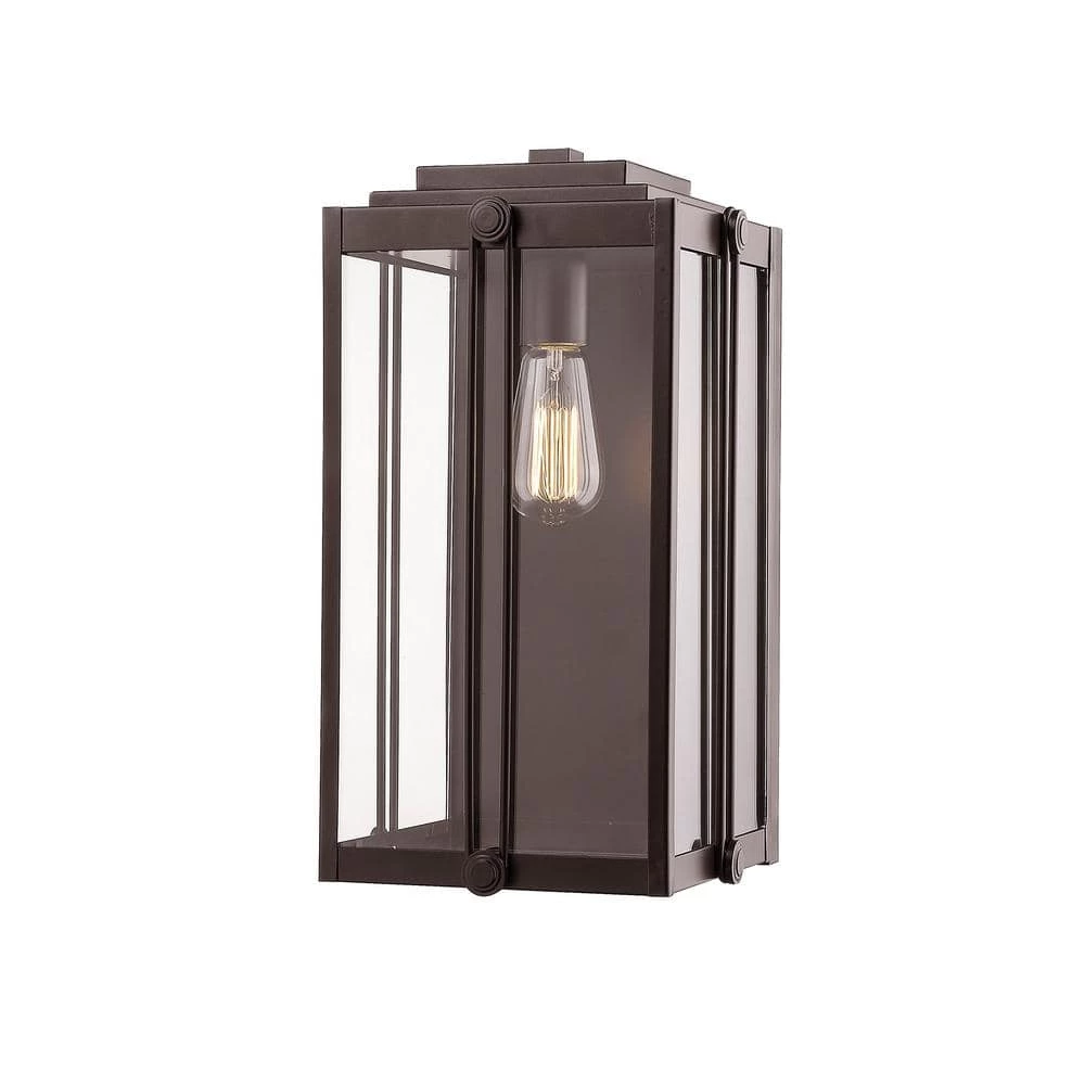17 in. 1-Light Powder Coat Bronze Outdoor Wall-Light Sconce with Clear Glass by Millennium Lighting 1 17 in. 1-Light Powder Coat Bronze Outdoor Wall-Light Sconce with Clear Glass by Millennium Lighting
