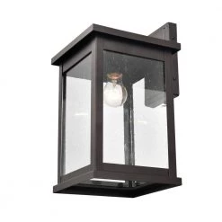 Bowton 1 Light 8.5 in. Powder Coat Bronze Hardwired Outdoor Wall Lantern Sconce (1-Pack) by Millennium Lighting