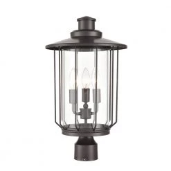 4-Light 11in. Powder Coat Bronze Outdoor Post Lantern by Millennium Lighting