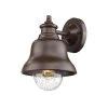Single Light 10 in. High Powder Coated Bronze Outdoor Wall Lantern Sconce with Glass Shade by Millennium Lighting