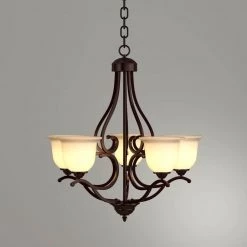 5-Light Rubbed Bronze Chandelier with Turinian Scavo Glass by Millennium Lighting -Millennium Lighting Shop rubbed bronze millennium lighting chandeliers 1025 rbz 40 1000