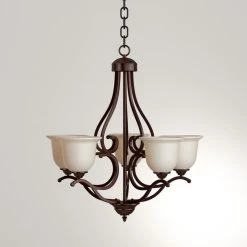 5-Light Rubbed Bronze Chandelier with Turinian Scavo Glass by Millennium Lighting -Millennium Lighting Shop rubbed bronze millennium lighting chandeliers 1025 rbz a0 1000