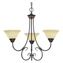 25 in. 3-Light Rubbed Bronze Chandelier by Millennium Lighting