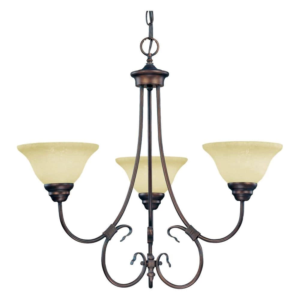 25 in. 3-Light Rubbed Bronze Chandelier by Millennium Lighting 1 25 in. 3-Light Rubbed Bronze Chandelier by Millennium Lighting