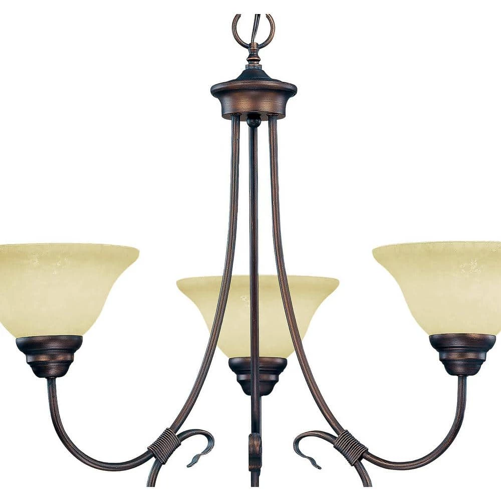 25 in. 3-Light Rubbed Bronze Chandelier by Millennium Lighting 2 25 in. 3-Light Rubbed Bronze Chandelier by Millennium Lighting - Image 2