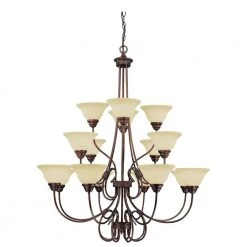 16-Lights 46 in. Rubbed Bronze Chandelier by Millennium Lighting