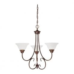 25 in. 3-Light Rubbed Bronze Chandelier by Millennium Lighting