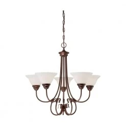 5-Lights 25 in. Rubbed Bronze Chandelier by Millennium Lighting