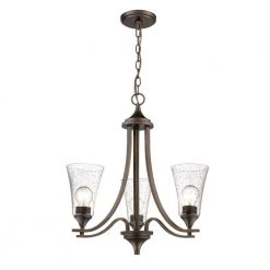 3-Lights 23 in. Rubbed Bronze Chandelier by Millennium Lighting