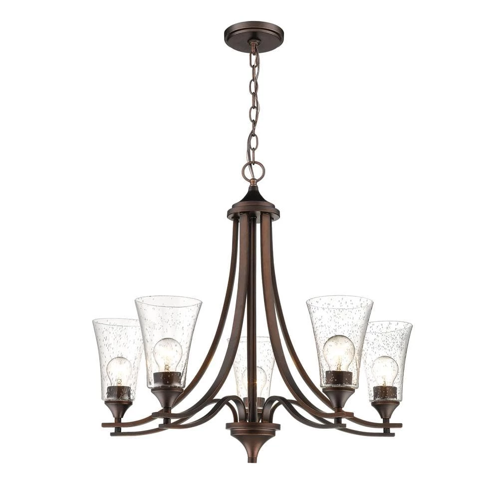 5-Lights 27.75 in. Rubbed Bronze Chandelier by Millennium Lighting 1 5-Lights 27.75 in. Rubbed Bronze Chandelier by Millennium Lighting