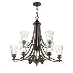 9-Lights 32 in. Rubbed Bronze Chandelier by Millennium Lighting