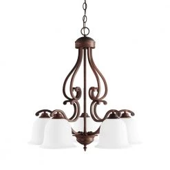 5-Light Rubbed Bronze Chandelier with Etched White Glass by Millennium Lighting -Millennium Lighting Shop rubbed bronze millennium lighting chandeliers 1565 rbz 1d 1000